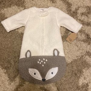 Fleece bunting with fox print. Chick Pea brand, size 0-3 months